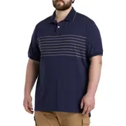 Harbor Bay by DXL Chest-Striped Polo Shirt in Blue Grey at Nordstrom, Size 3X Big