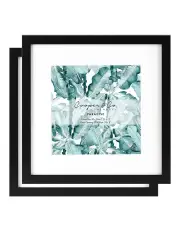 [Cooper & Co] Premium Paradise Photo Frames 30x30cm Matt to 20x20cm Set Of 2 in Black