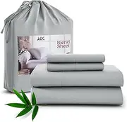 Lux Decor Blended Sheet Sets, 3 Piece Set, 70% Polyester, 30% Viscose derived from Bamboo - Sheet & Pillowcase Sets, Grey