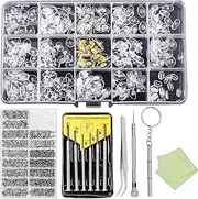 Swpeet 1310Pcs Upgrade Version Eye Glass Repairing Kit Includes Nose Pads, Precision Screwdriver Set, Screws, Tweezer, Cleaning Cloth for Eyeglasses, Sunglasses, Watch Clock Spectacle Repair