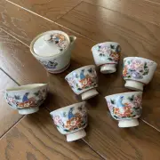 Showa Retro Kutani Ware Tozan Sencha Utensils Tea Set