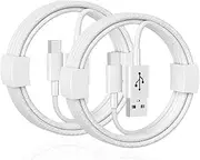 2 pack iPhone 16E/16/15 Car Charger Cord, USB A to USB C Woven Cable Compatible for iPhone 16/15 Pro Max, 16/15 Plus, New AirPods 4, AirPods pro 2 (2nd Gen), AirPods Max 2(2024) Charging Cable Cord 1m