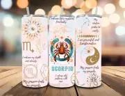 Cute Boho Scorpio Zodiac Affirmation Design 20oz Skinny Tumbler