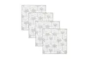 4pc Rayell Ceramic Printed Coaster Paradise's Palms Beige Drink Glass Holder