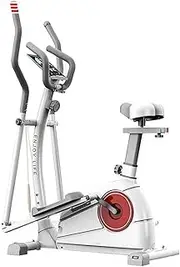 Elliptical Trainer and Exercise Bike with Adjustable Seat and Easy LCD Display/Dual Trainer 2 in 1 Cardio Home Office Fitness Workout Machine Portable