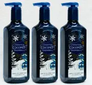 3 Bath Body Works FROSTED COCONUT SNOWBALL Gentle Gel Hand Soap Liquid Wash 8 oz