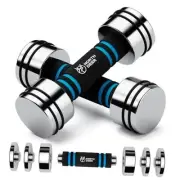 Steel Dumbbells Ultracompact & Adjustable Chrome Dumbbell with Foam Handles