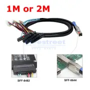 Internal Mini SAS HD SFF-8644 to 4 x 29Pin SAS SFF-8482 with IDE Power Cable