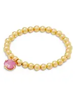 kate spade new york Pop Of Joy Pink Cubic Zirconia Charm Beaded Stretch Bracelet