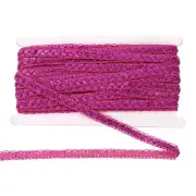 15 Yards 0.4 Inch Metallic Sequin Trim Sparkle Braid Sewing Ribbon, Rose Red