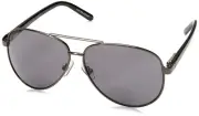 Men's Command Aviator Reading Glasses, Gunmetal/Transparent, 61 mm, +1.50