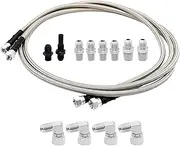 70 Inch Flexible SS Braided Transmission Cooling Hose Kit Compatible with 700R4 4L60E 4L80E TR6060 AOD 4R70W 4R100 with 6AN to 1/4 NPT & 3/8 NPT Adapters