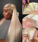 613 Lace Front Wig Human Hair 13x4 HD Transparent Straight Wigs Blonde Lace F...