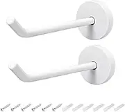 uxcell 2Pcs Wall Mounted Hook Robe Hooks Single Towel Hanger with Screws, Stainless Steel, (3.74Inch, White)