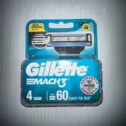 Gillette Mach3 Men's Razors / Blades Refill Cartridges, 4 Pack