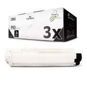 3x Ink Cartridges for OKI C 822 CDTN Dn N 44844616 Black Burnished