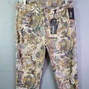 NWT Buffalo David Bitton Floral Mid Rise Skinny Stretch Jeans Tag 30 Size 32x30
