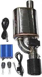 Car Exhaust System Electric Valve Control Exhaust Pipe Kit Adjustable Valve Angle Silencer Stainless Universal 51 63 70 76(Style C)