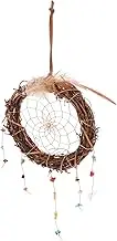 ERINGOGO Rattan Dream Catcher Pendant Dream Catcher Hanging Decor for Car Interior Window Charm Rustic Wall Decoration Warm Color Scheme for Inviting Atmosphere
