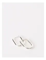 [Piper] Rectangle Click Hoop Earring in Silver