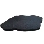 Flexon Rubber Slate Stepping Stones 16"x16" Durable Weatherproof Black Set of 3