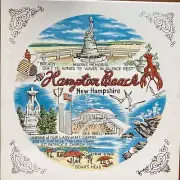 Vintage New Hampshire Hampton Beach Souvenir Tile Trivet Wall Decor 6x6 New