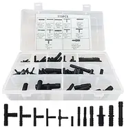 Automotive Vacuum Tube Connectors - 113 Piece Straight T Connector Kit Compatible with Vacuum Hoses | Vacuum Tube Connector Accessory to Vacuum System Motor & Auto Repair
