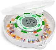 LiveFine 28-Day Automatic Pill Dispenser with Upgraded LCD Display, Key Lock, Sound & Light for Prescriptions, Medication, Vitamins, Supplements & More