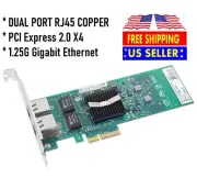 1.25G Gigabit Network Card NIC for Intel 82576EB Dual RJ45 Copper Ports, 4x PCIe