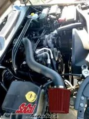 BLACK COATED- RED Air Intake kit For 05-10 Jeep Grand Cherokee Commander V6 Long (for: Jeep)