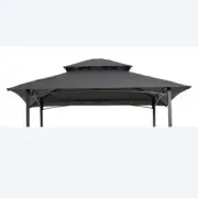 Tidoin Replacement Gazebo Canopy Part 8'x5' Gray Double Tiered Top Cover Only