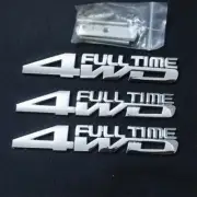 Silver Chrome 4WD FULL TIME Metal Grille Emblem + 2x Badge Decal Sticker GT Door (for: MG)