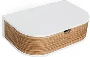 Floating Shelf with Drawer - Hanging Wall Shelf Wood - Hanging Small Wall Shelves with Drawer - Floating Wall Shelf with Drawer (White/Oak, Shelf with 1 Drawer)