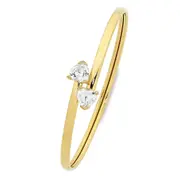 Bevilles 9kt Yellow Gold Silver Infused Cubic Zirconia Bangle