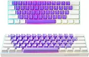 KRAKEN KEYBOARDS Purple Cloud Edition Kraken Pro 60 | White & Purple 60% HOT SWAPPABLE Mechanical Gaming Keyboard for Gaming On PC, Xbox, PlayStation & MAC (Purple Cloud | Silver Switches)