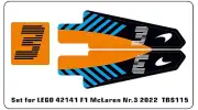Adesivi Stickers for LEGO Set 42141 McLaren F1 2022 Nr.3 TBS115