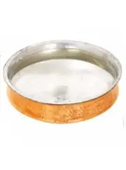 Copper Lagan Handi with Tin Lining, Hammered Cookware for Biryani Rice 5 Litres
