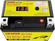 Scr4L-BS 12V 2Ah Motorcycle Starter Battery, Lithium Iron Phosphate, CCA 160A, Compatible with Motorcycle/Scooter/ATV/UTV, High Performance Starter Battery(Left Negative)