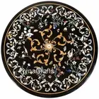 Marble Dining Table Top Semi Precious Gemstone Inlay Work Cafeteria Decor Table