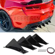 For Chevrolet Camaro Gloss Shark Fin Rear Bumper Diffuser Spoiler Chin Splitters