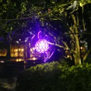 Outdoor Solar Powered LED Colour Changing Spiral Lamp Garden Hanging Light Decor