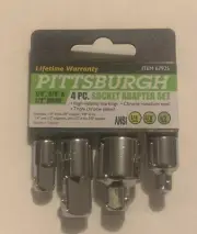 PITTSBURGH 4 Piece Socket Adapter Set 1/4", 3/8", 1/2" 67925
