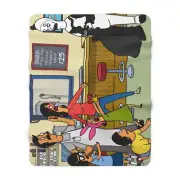 Terrifier Art The Clown Meets Bobs Burger Sherpa Fleece Blanket