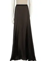 Black Sheer Overlay Maxi Skirt