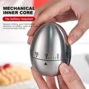 60 Minute Mechanical Egg Shaped Timer Kitchen Timer Electronic Steel Egg Timing Tools Loud Manual Reminder Alarm Clock Home Shower