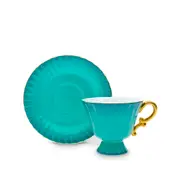 Ombre Opulence Cup & Saucer Peacock