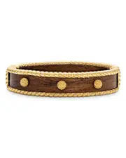 Capucine De Wolf Berry Teak Bangle Bracelet in 18K Gold Plate
