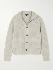 [James Perse] James Perse - Waffle-knit Cashmere Cardigan - Gray - 2 2 Gray