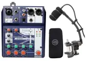 Audio Technica ATM350D Instrument Drum Microphone+5" Gooseneck+Soundcraft Mixer