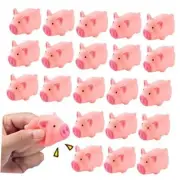 20 PCS mini Rubber Pig Baby Bath Toys Pink Rubber Screaming Sound Piggie